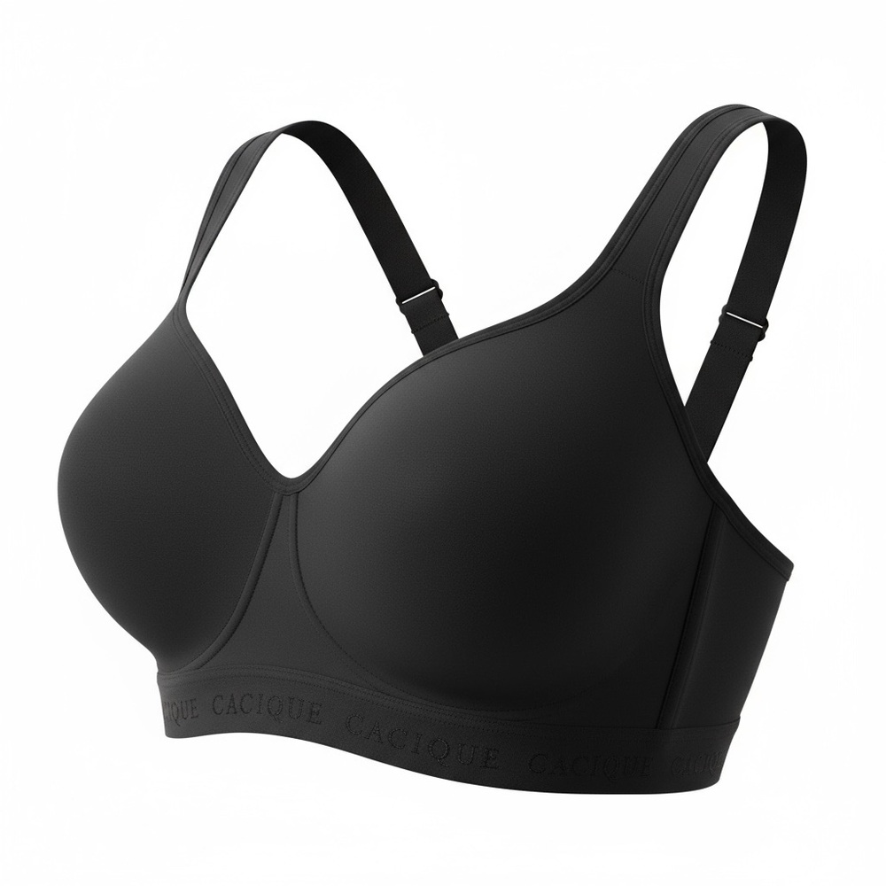 Cacique 44DDD Black Cotton Soft Cup Bra